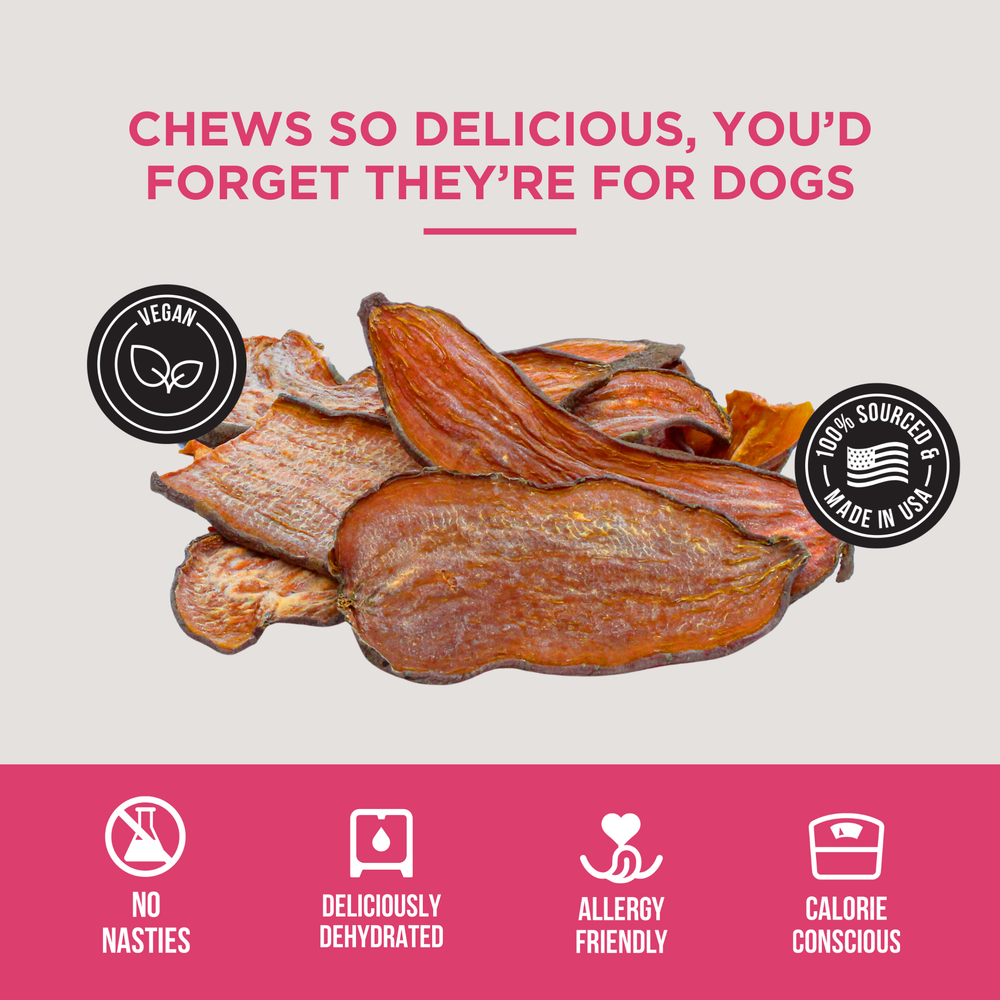 The Only Dehydrated Sweet Potato Chews Dogs Need