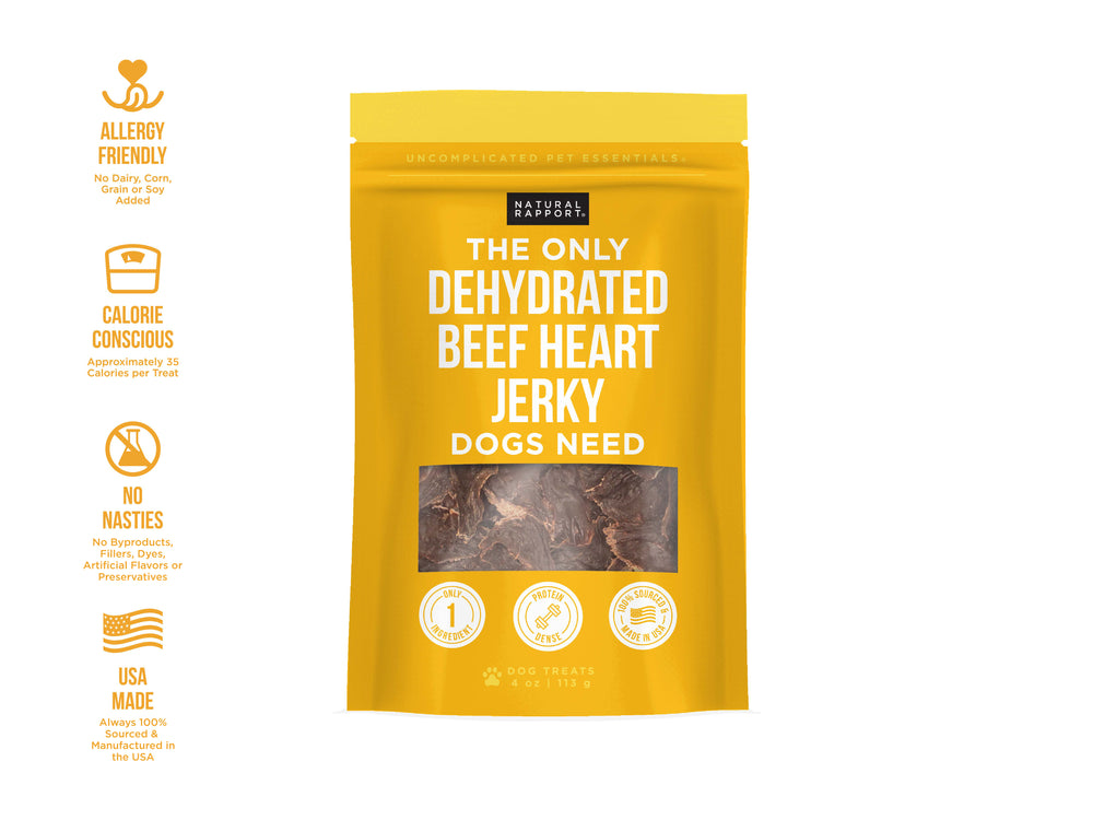 The Only Dehydrated Beef Heart Jerky Dogs Need - 2 pack